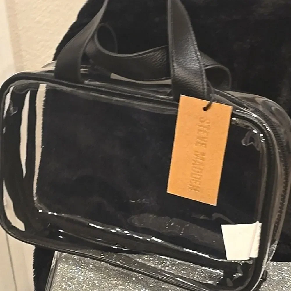 Steve Madden Logo/Clear Triple Compartment Weekender‎